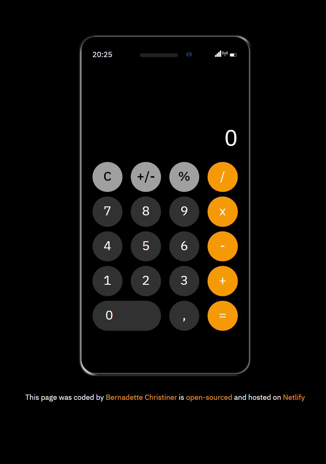 Calculator app project preview